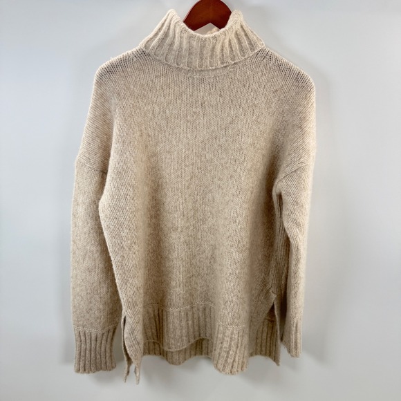Everlane Sweaters - Everlane Merino Wool Turtleneck Sweater Oversized Knit Pullover Beige Large